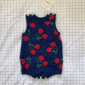 Oeuf cherry tank romper indigo